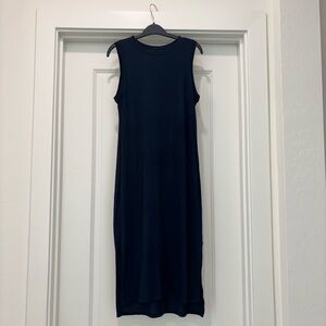 Sleeveless Navy Midi Dress - Classic Minimalist
